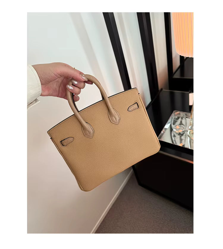 Milktea Matte Croc Handbag