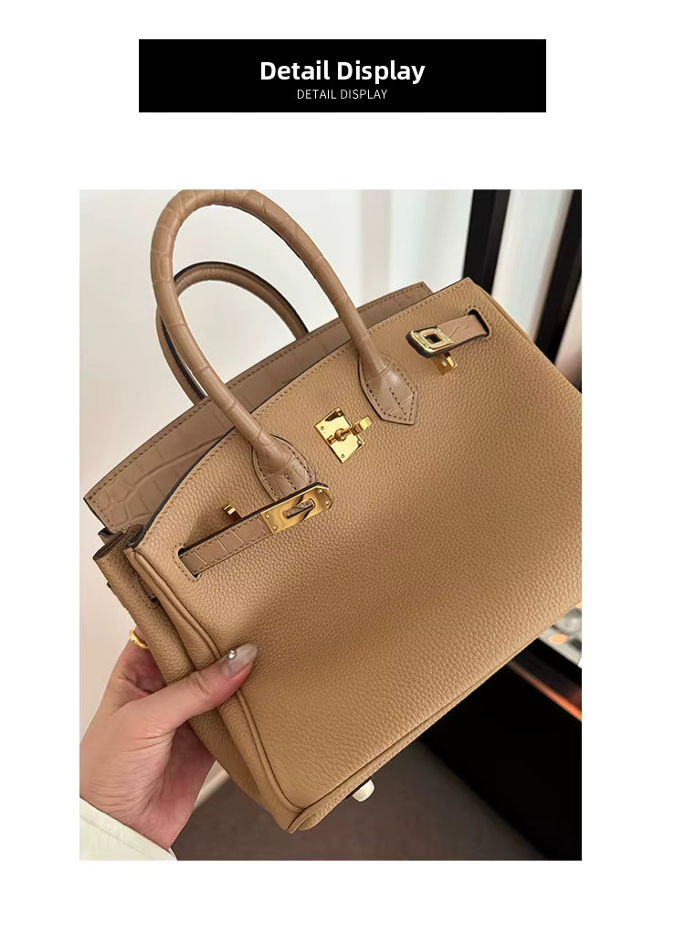 Milktea Matte Croc Handbag