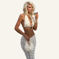 White Flower Bikini 3- piece